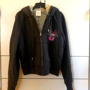 Victoria’s Secret Pink faux fur hoodie